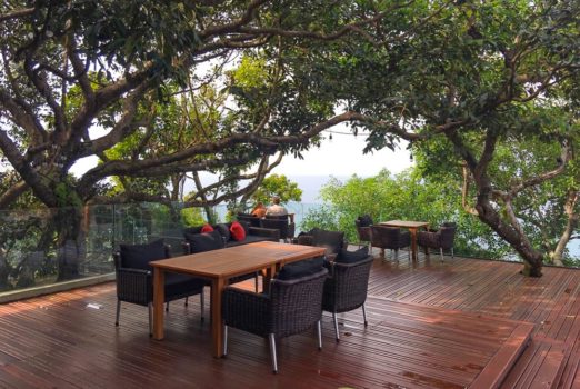 outdoor retaurant table at Paresa Resort, Phuket, Thailand