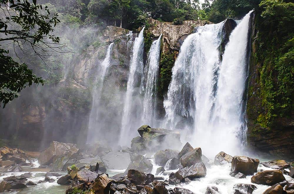 Waterfall in Costa Rica during monsoon travel