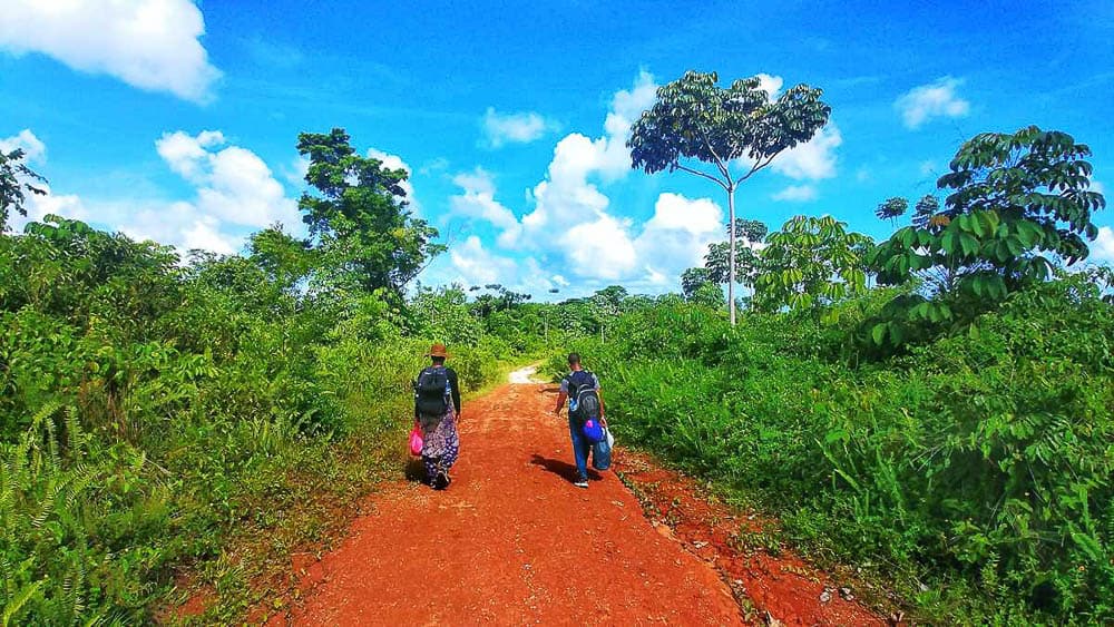 Vibrant colours of Dominican Republic road in monsoon