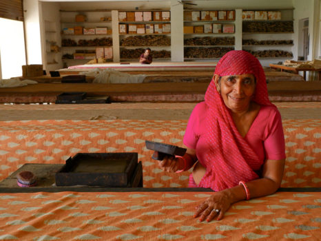 Block printing in Bagru village, Jaipur