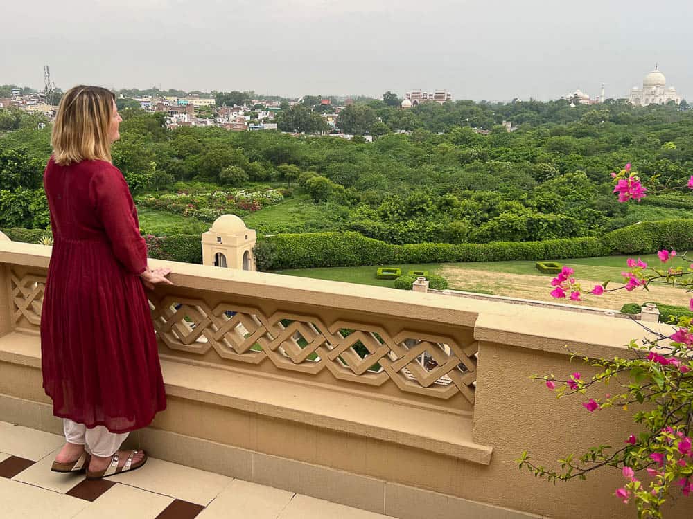 MW Mariellen Ward at Oberoi Amarvilas, Agra while on Golden Triangle tour.