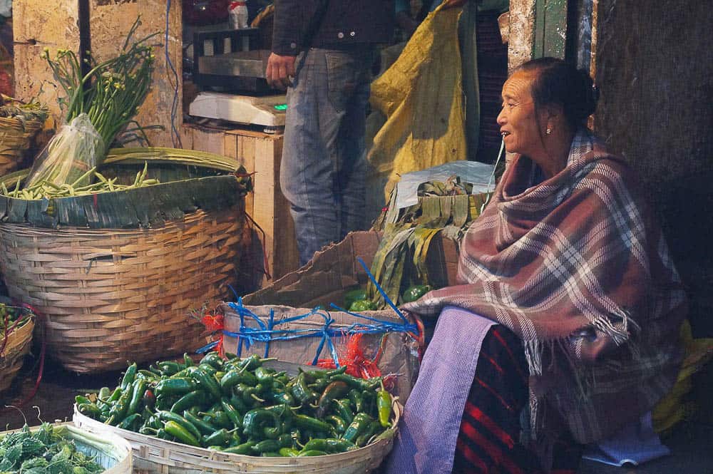 Woman at the market in Northeast India