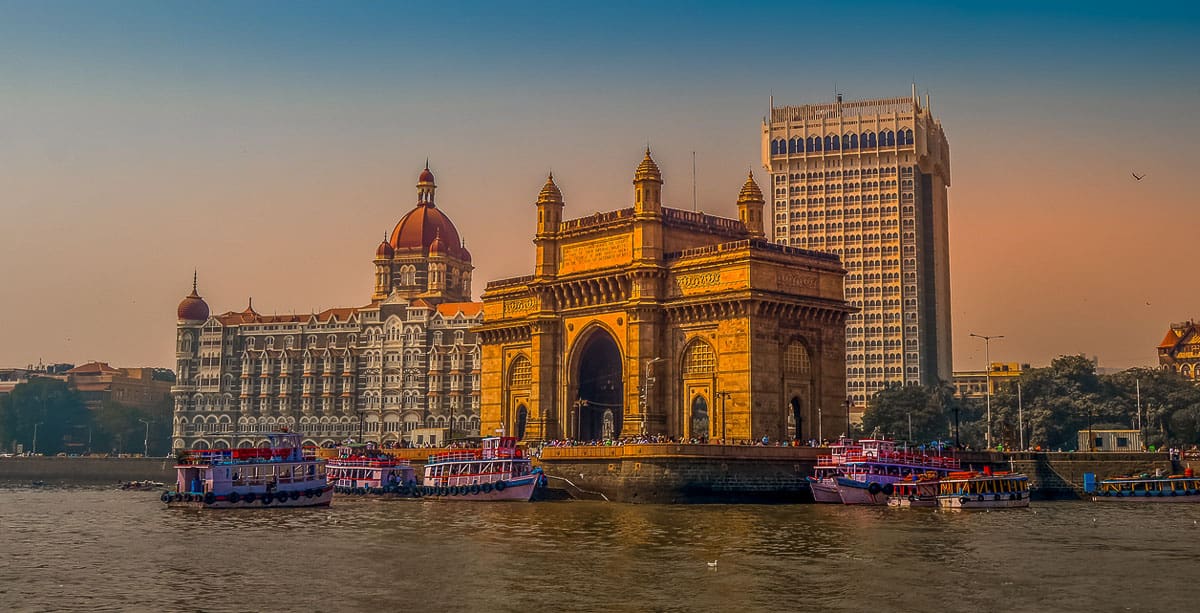 Gateway of India near Taj Palace hotel on the Mumbai harbour.
