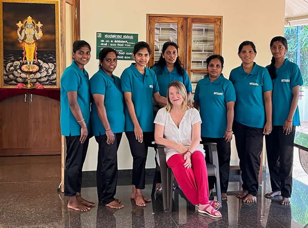 Ayurveda therapists at retreat in India