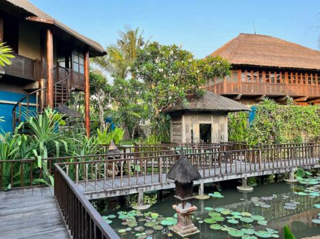 Lotus pond and villa at Hotel Tugu Bali