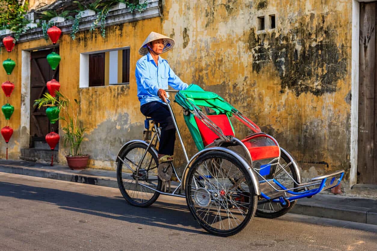 A cyclo rickshaw.